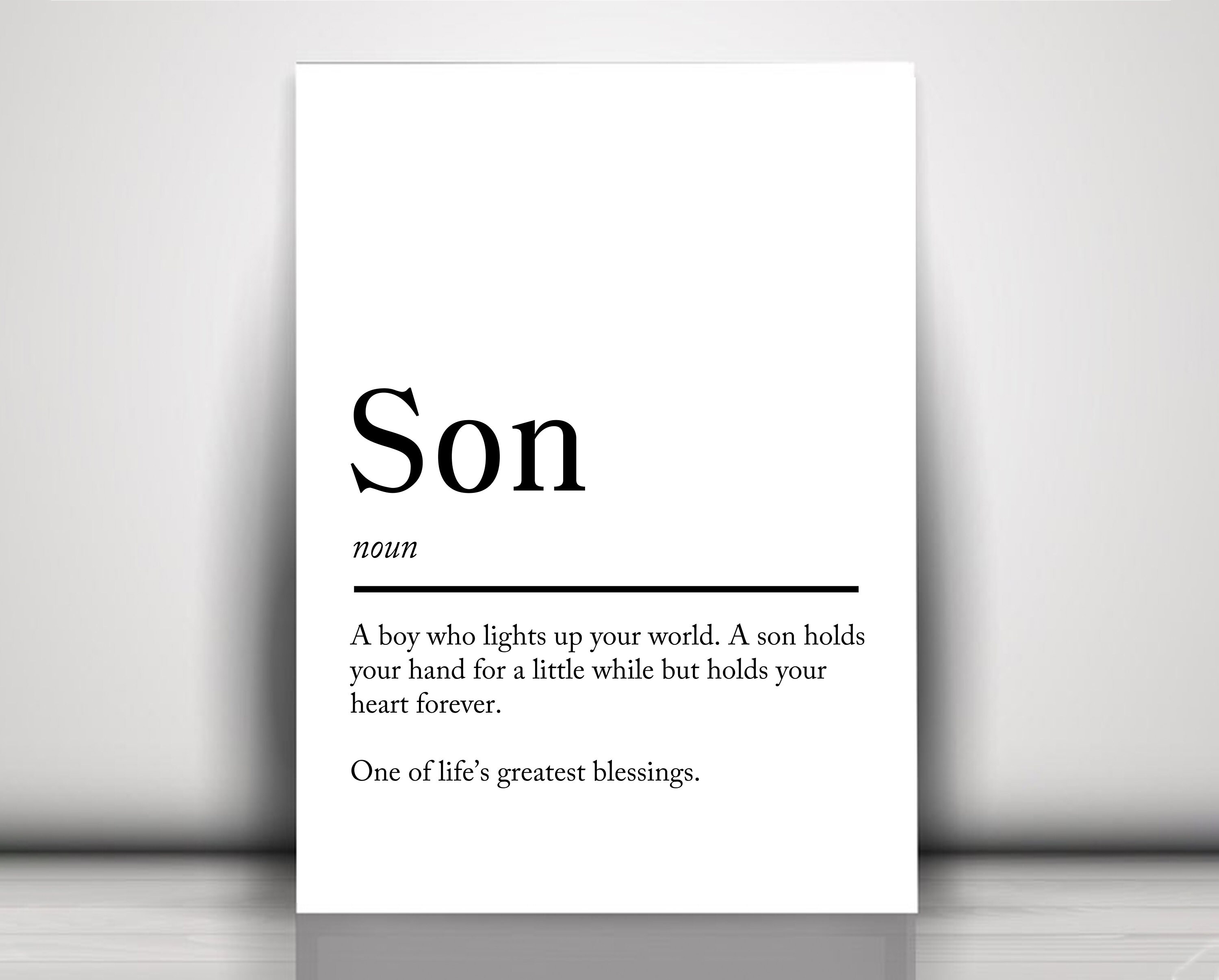 Canvas Wall Art Son Definition Print Poster Quote Wall-art | Etsy