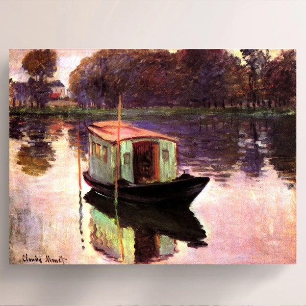 Claude Monet, The Studio Boat (1874), Vintage Canvas Art Print  J_804