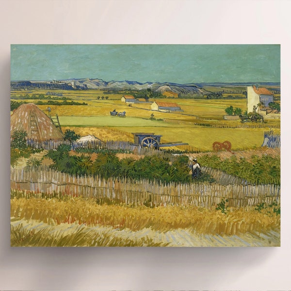 Vincent van Gogh, The Harvest (1888), Vintage Canvas Art Print  J_876