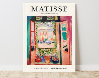 Matisse The Open Window 1905, Vintage Exhibition Canvas Art Print  J_186