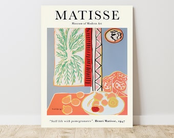 Matisse Still Life with Pomegranates, Vintage Exhibition Canvas Art Print  J_257