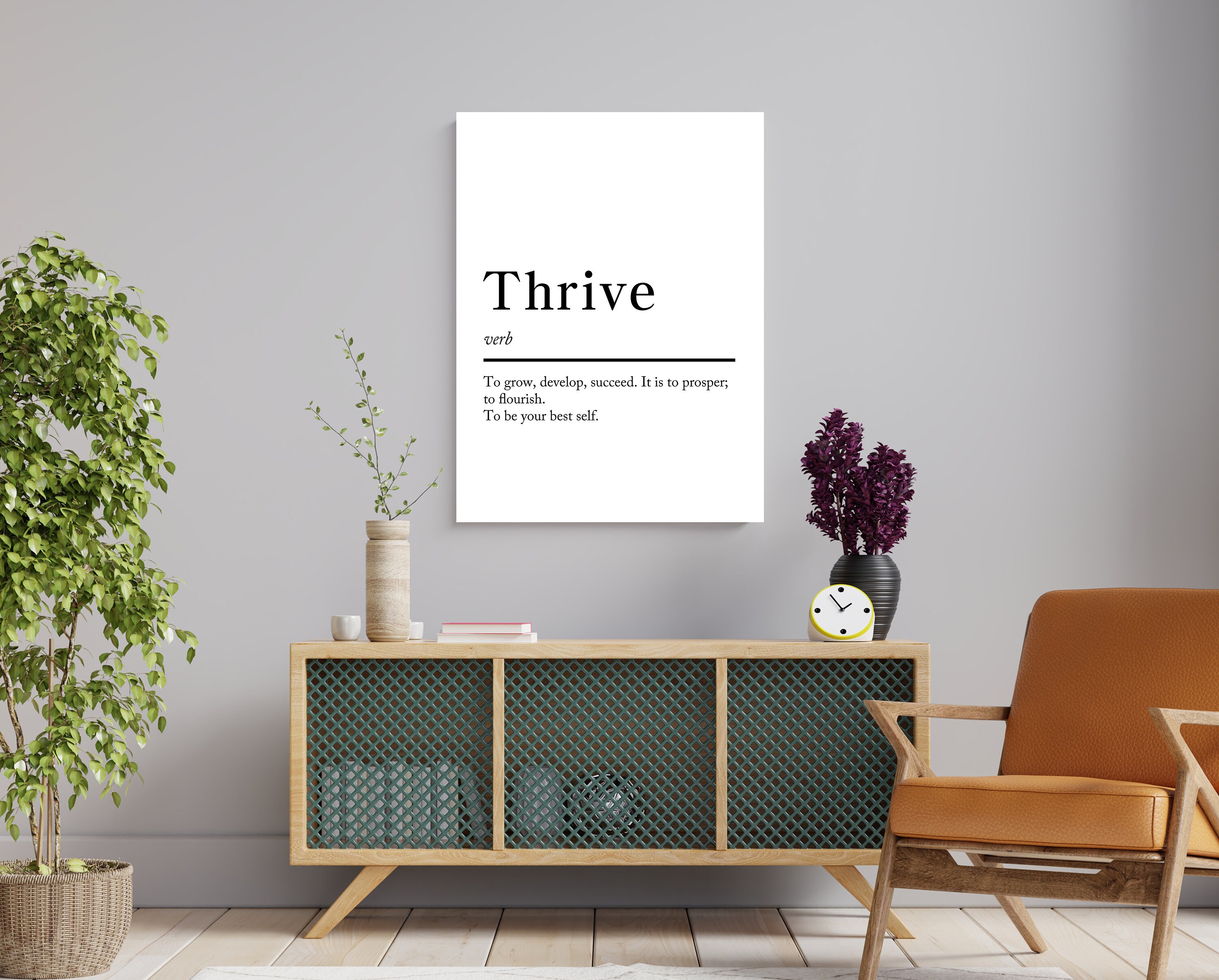 Canvas Wall Art Thrive Definition Print Poster Quote Wallart Etsy
