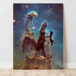 Hubble Telescope Pillars Of Creation Eagle Nebula M16, Canvas Art Print J_939 Bild 1