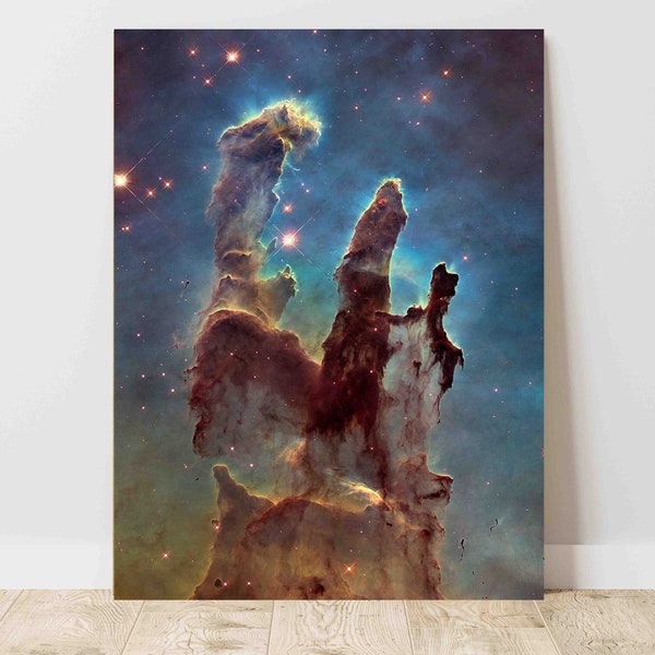 Hubble Telescope Pillars Of Creation Eagle Nebula M16, Canvas Art Print  J_939