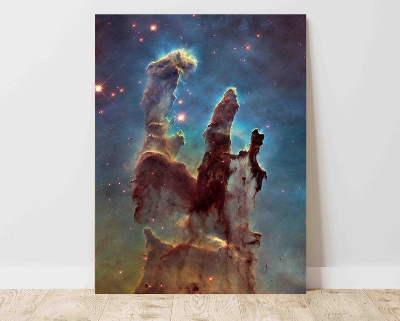 Hubble Telescope Pillars Of Creation Eagle Nebula M16, Canvas Art Print J_939 Bild 1