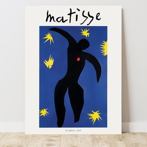 Henri Matisse Icarus 1947, Vintage Exhibition Canvas Art Print  J_354
