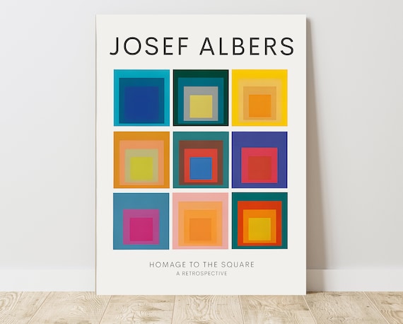 Josef Albers Homage to the Square, Vintage Exhibition Canvas Art