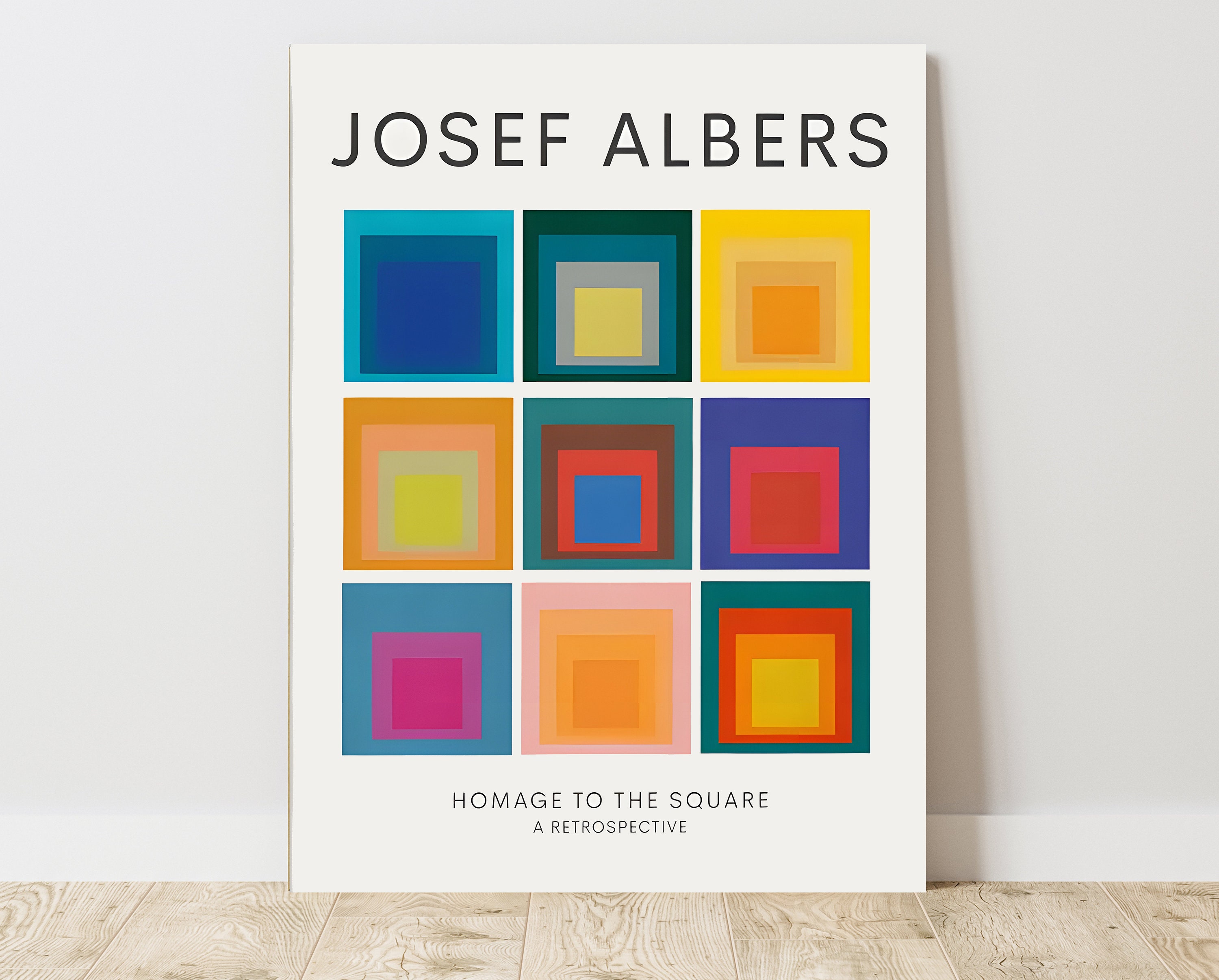 Josef Albers Homage to the Square, Vintage Exhibition Canvas Josef Albers Homage to the Square, Vintage Exhibition Canvas