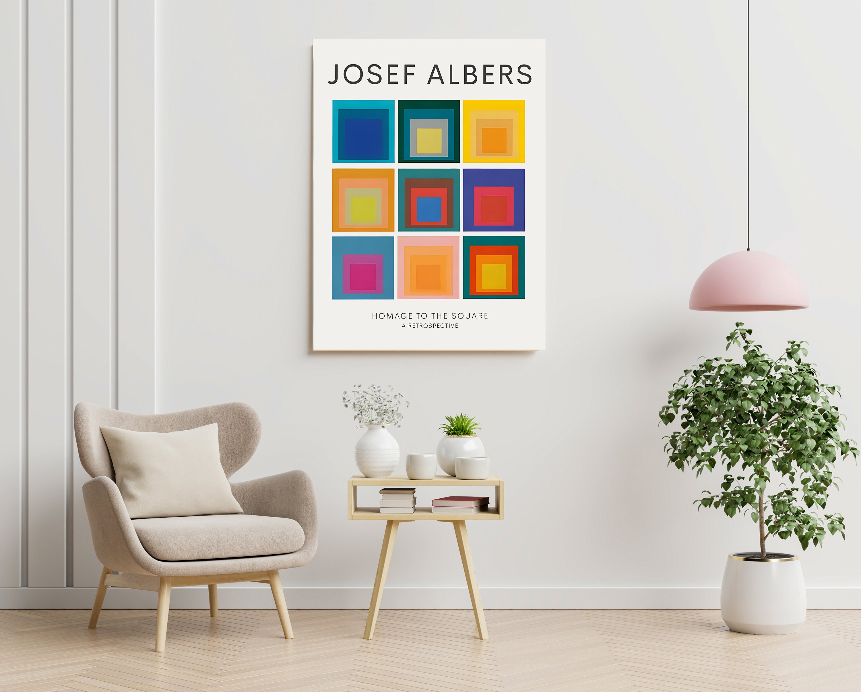 Josef Albers Homage to the Square, Vintage Exhibition Canvas Art