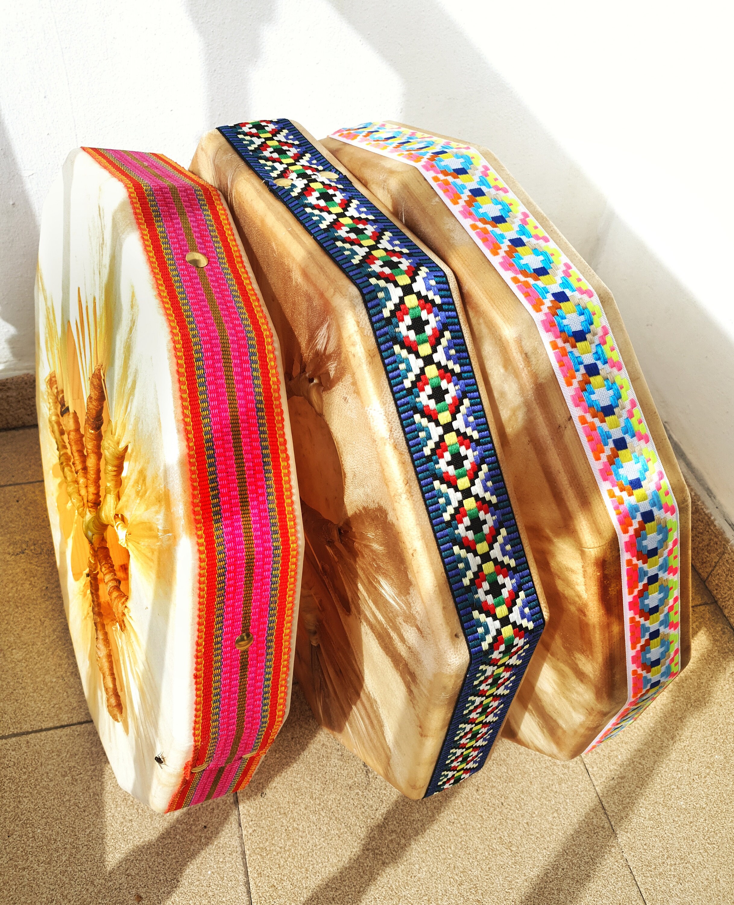Shamanic Drum Andean Eagle, Goat. Available Octagon, 13 Sides or Rounded – Circular, 36 cm