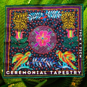 Tapestry 79cm 72cm -Embroidery. Awaken Flower Shamanic Rituals
