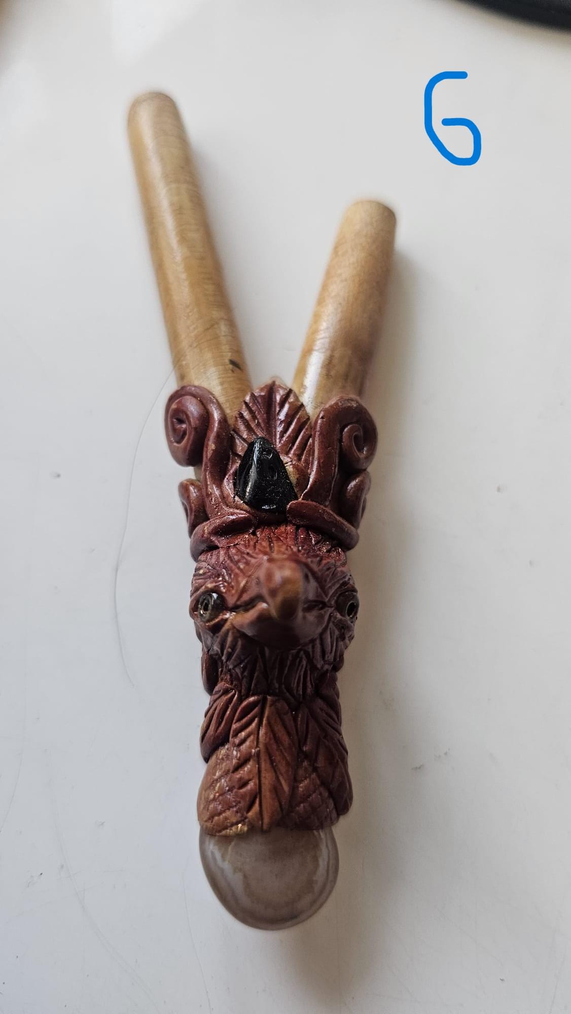 Animal Carved Wood,Self Applicator - Special Edition Owl-Elephant-Eagle-Tiger – OWL 2 GREEN CRYSTAL