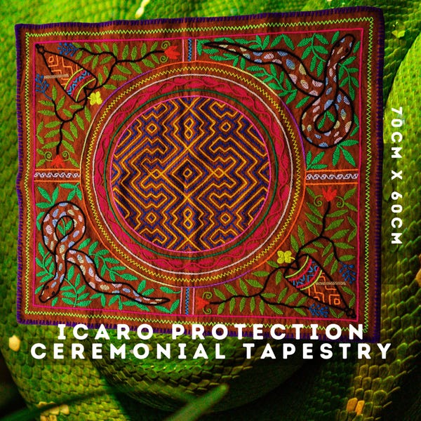 Tapisserie à broder. Protection Icaro.  Rituels 70 cm x 60 cm