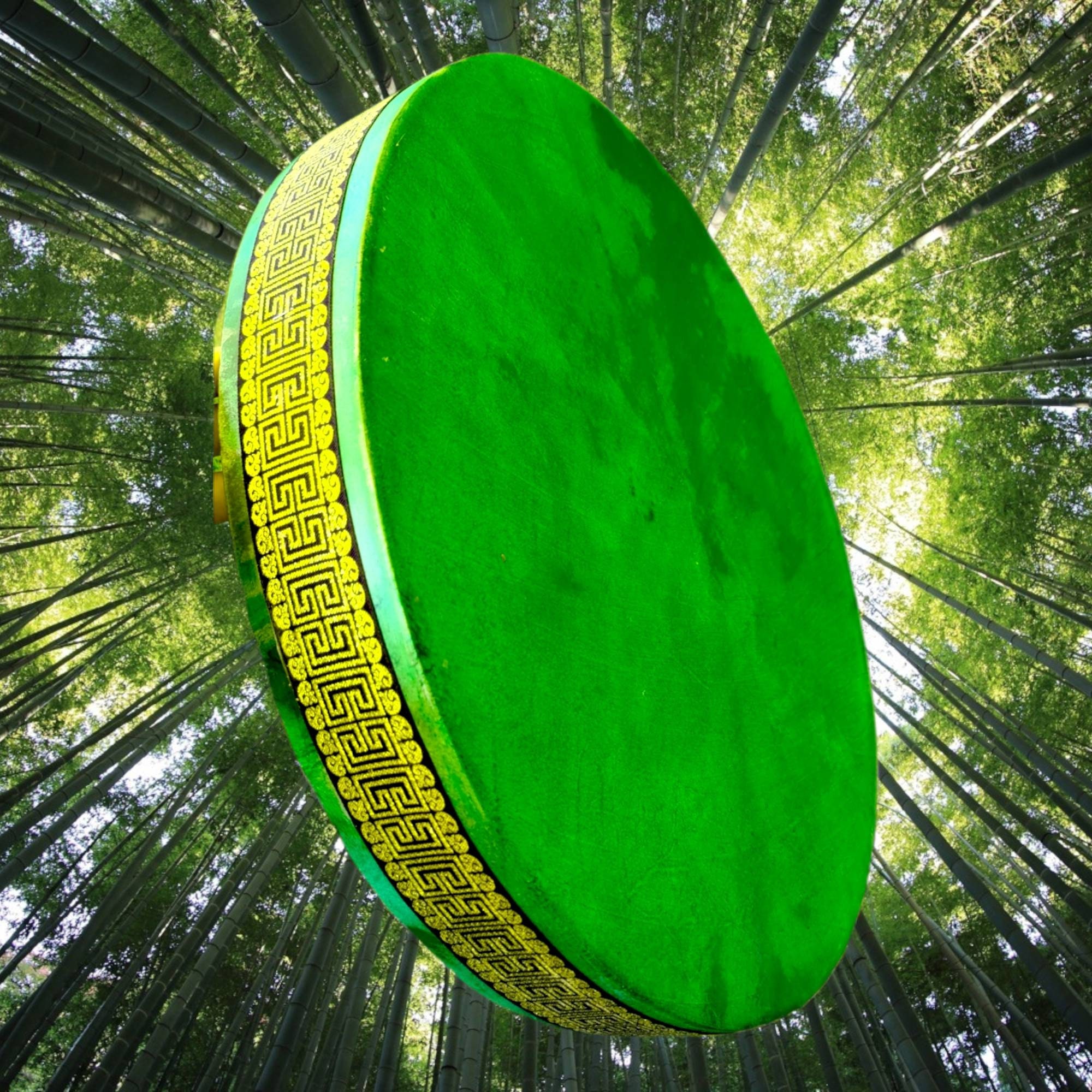Shamanic Drum Emerald Goat. Available Octagon, 13 Sides or Rounded