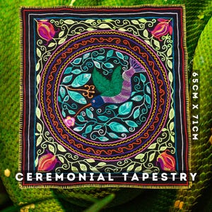 Tapestry 65cm 71cm -Embroidery  Fluttering Hummingbird  - Shamanic Rituals