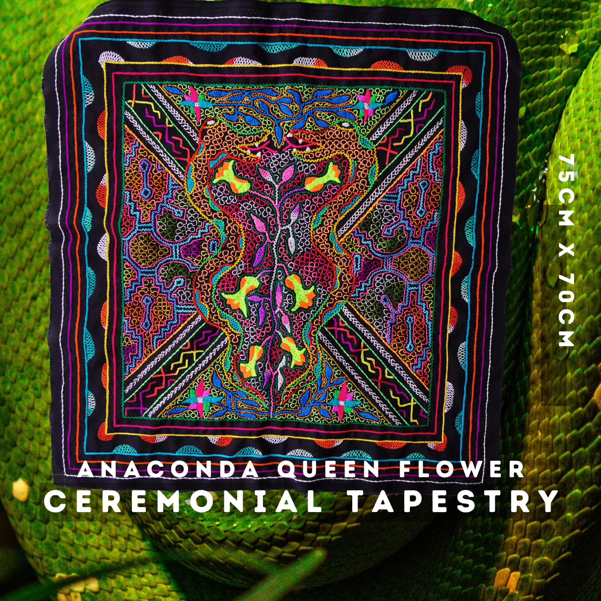 Embroidery Tapestry. Queen Anaconda Rituals  75cm x 70cm