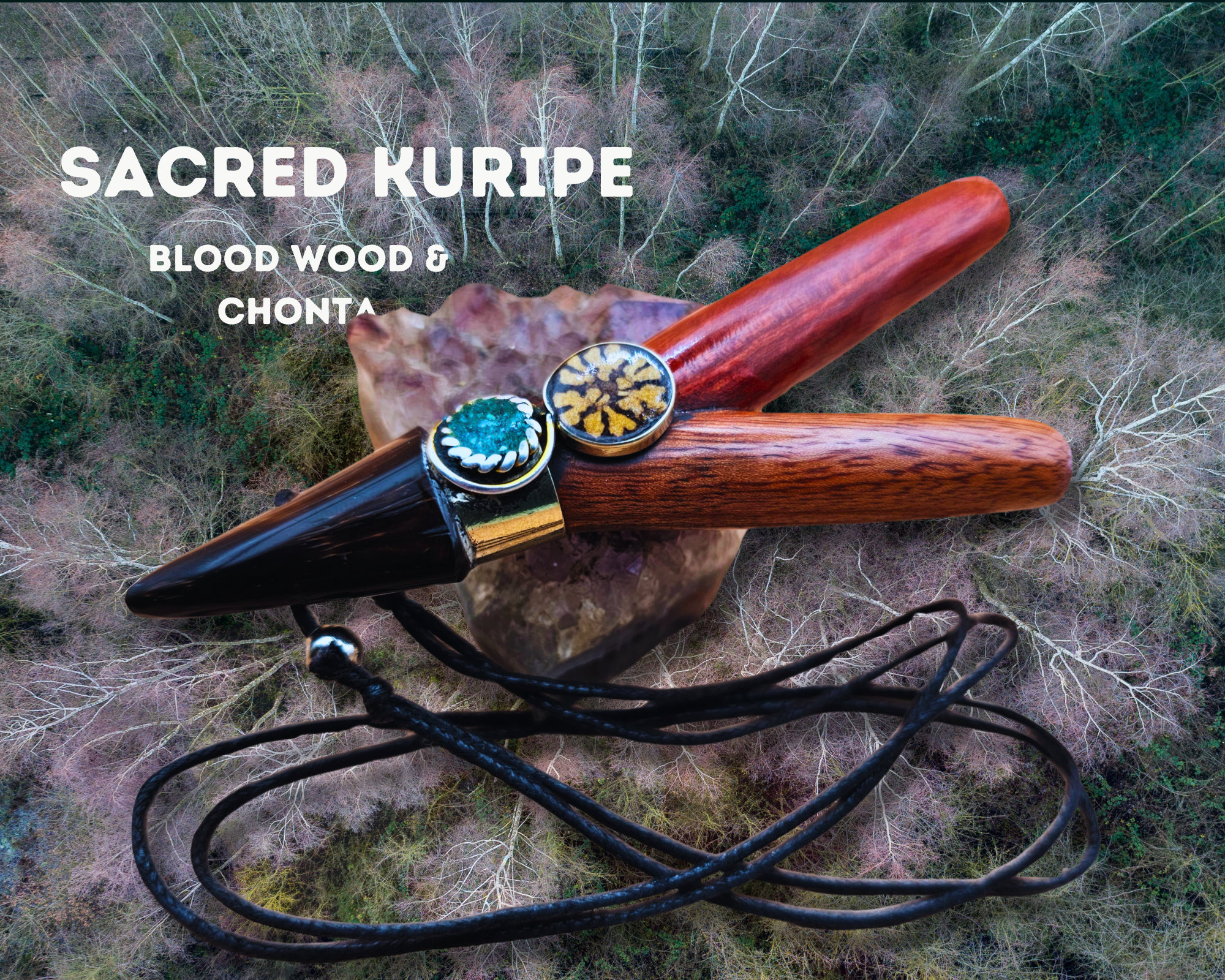 Blood Wood Ayahuasca Kuripe Self Applicator Chonta protection