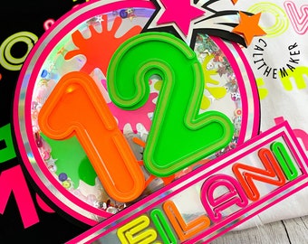 picture Glow In The Dark Cake Topper neon cake topper etsy