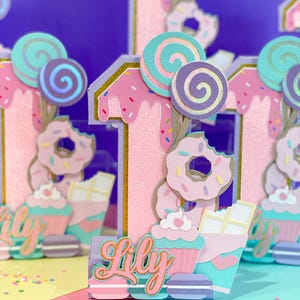 Candyland Theme 3D Letters with Name | Donut Candy Party Theme | Sweet and Treats Birthday | Girl Party Decorations