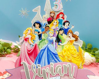 Princess Cake Topper | Princess Theme Party | Castle Princess Birthday | Disney  Princess Birthday Supplies | Enchanted Princess Cake Decor