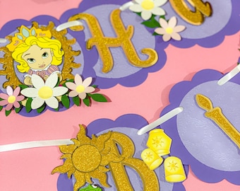 Baby Rapunzel Banner | Disney Princesses Theme Party Decor | Princess Birthday Banner | Disney Tangled Princess Banner |
