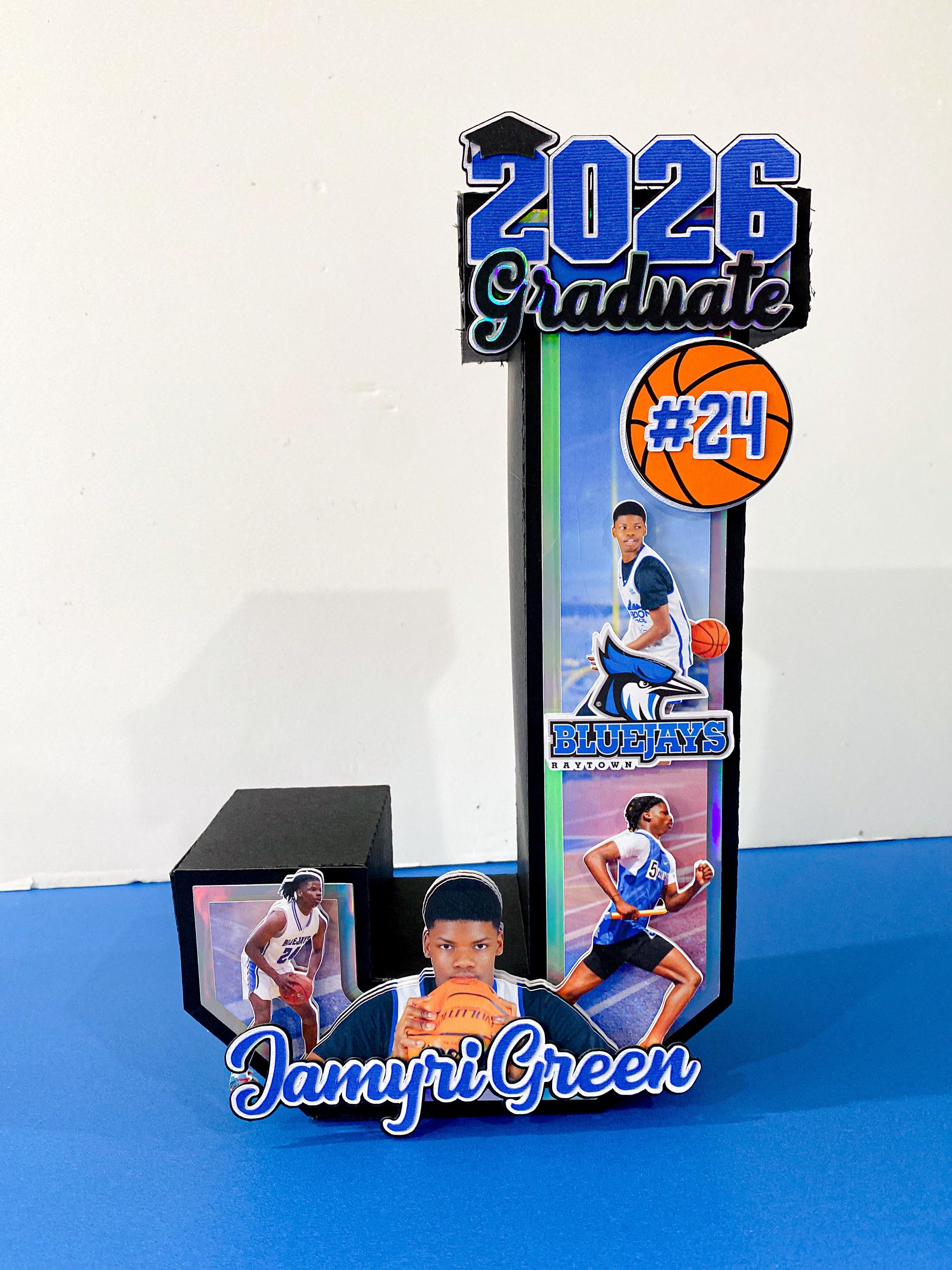 Letter Grad Gift Large Custom 3D Graduation Letter With Photos | Basketball Senior Night ...