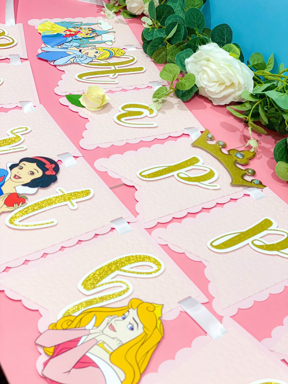 Happy Birthday Banner Disney Princesses Theme Party - Etsy