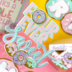 Donut Cake Topper | Donut Sweet Treats Theme Party | Candy Birthday | Sweet Treats Birthday Theme |