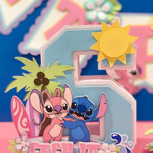 Surfing Angel Stitch Theme 3D Letters |Angel Stitch Party Theme | Angel Stitch Birthday | Nursery Room Decorations | Baby Shower Decorations