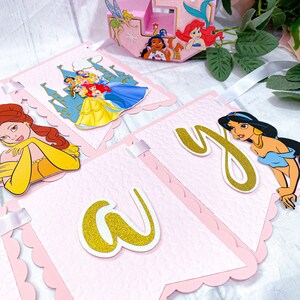 Happy Birthday Banner Disney Princesses Theme Party - Etsy
