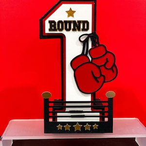 Boxing Theme 3D Letters or Numbers | First Round Boxing Birthday Party Supply | Little Champ Birthday | My Little Fighter Baby Shower Decor