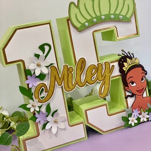 Large Princess Tiana Theme 3D Letters or Numbers | Tiana Party Theme