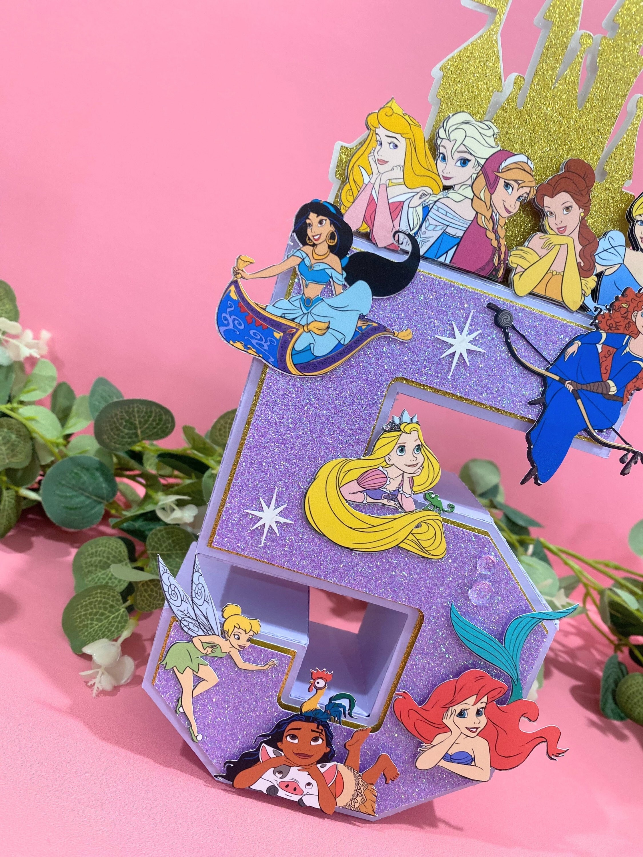 Princess 3D Letters or Numbers Princess Party Theme Princess Castle Birthday Home Nursery Decorations Disney Princess