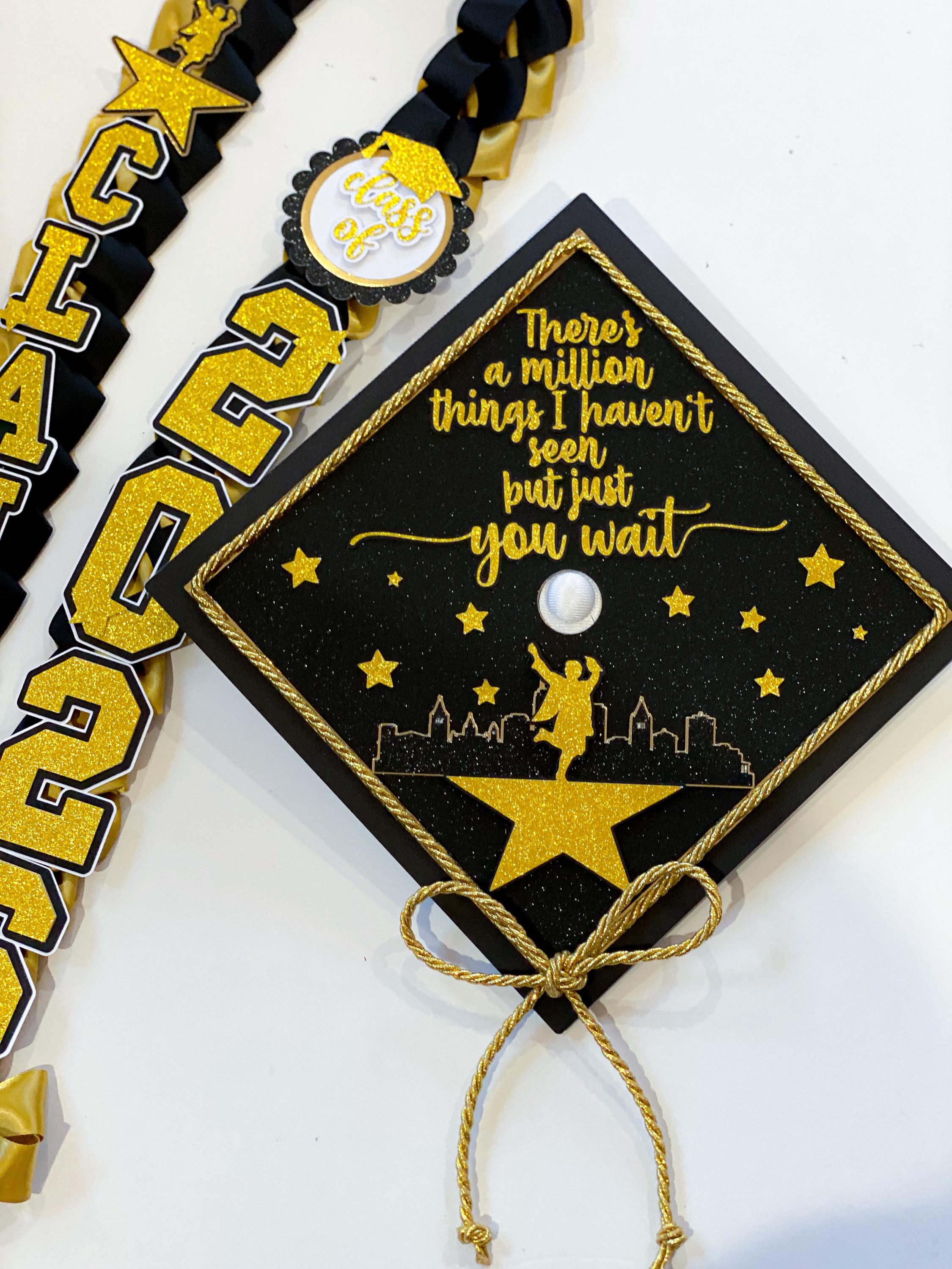 Bundle Hamilton Inspired Graduation Cap Topper & Lei |kindergarten ...