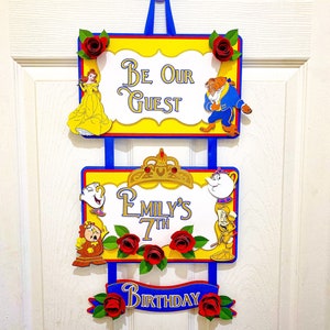 Be Our Guest Birthday Sign | Beauty and the Beast Princess Theme Party ...