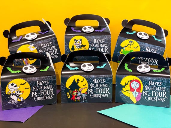 Nightmare Before Christmas Favor Boxes | Jack Sally Birthday Decor | Oogie  Zero Jack Sally Party | Halloween Theme Candy Boxes | Gable Boxes - Etsy
