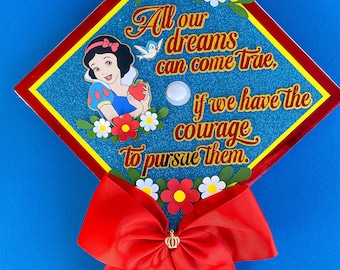 Snow White Graduation Cap Topper | College Graduation | Graduation Gift | Custom Grad Topper | High School Grad Cap | Class of 2026