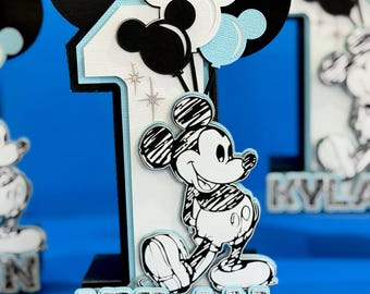 Large Retro Sketch Mickey Theme 3D Letters | Mickey Party Theme | Mickey Birthday | Nursery Room Decorations | Baby Shower