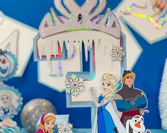 Large Frozen Elsa 3D Letters or Numbers with Name | Disney Party Theme  | Winter Wonderland Party Decorations | Disney Centerpieces