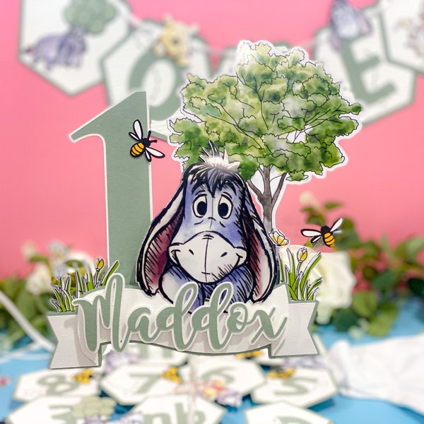 Sage Eeyore Winnie the Pooh Cake Topper | Baby Shower Cake Topper | Winnie the Pooh Theme Party | Classic Winnie the Pooh |