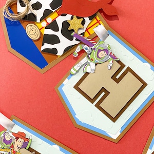 Retro Toy Story Birthday Banner | Muted Personalized Birthday Garland | Boho Toy Story | Woody Buzz Party Supply |  Jessie Cowgirl Decor |