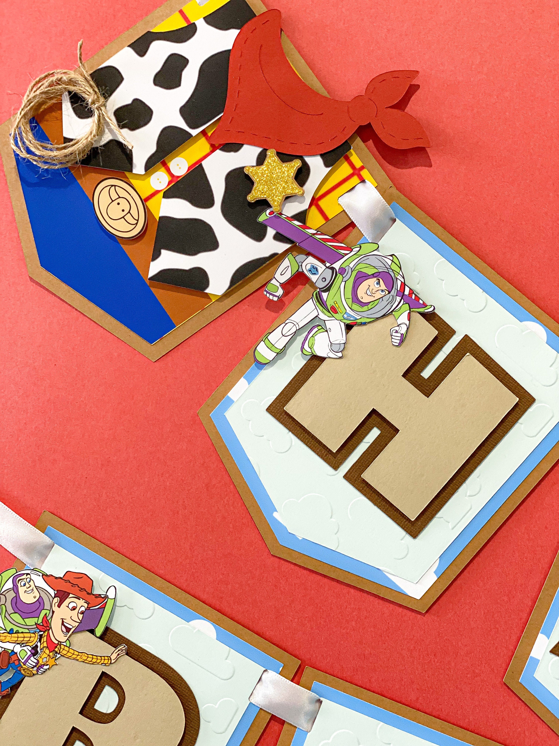 Retro Toy Story Birthday Banner Muted Personalized Birthday Garland Boho Toy Story Woody Buzz Party Supply Jessie Cowgirl