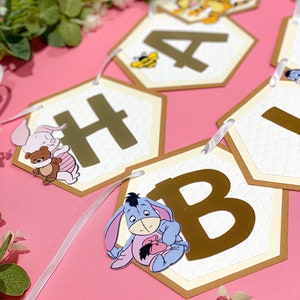 Winnie the Pooh Baby Shower Banner | Brown and Gold Winnie the Pooh Theme Party | Winnie the Pooh Birthday Banner | Personalized Banner