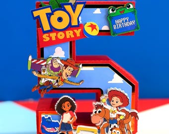 Toy Story 5 Theme 3D Letters or Numbers | Toy Story Theme | Woody Buzz Birthday Party Supplies | Nursery Room Decor | Baby Shower Keepsake