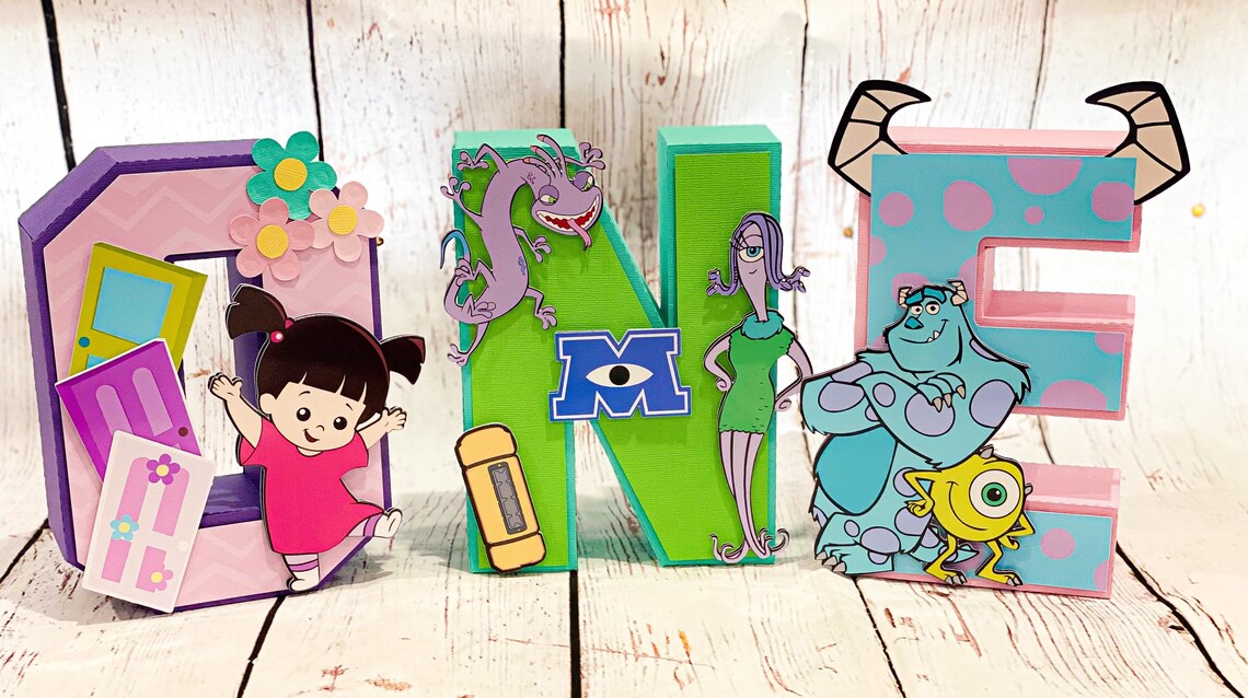 Monsters Inc Theme 3d Letters Monsters Inc Theme Monsters Etsy