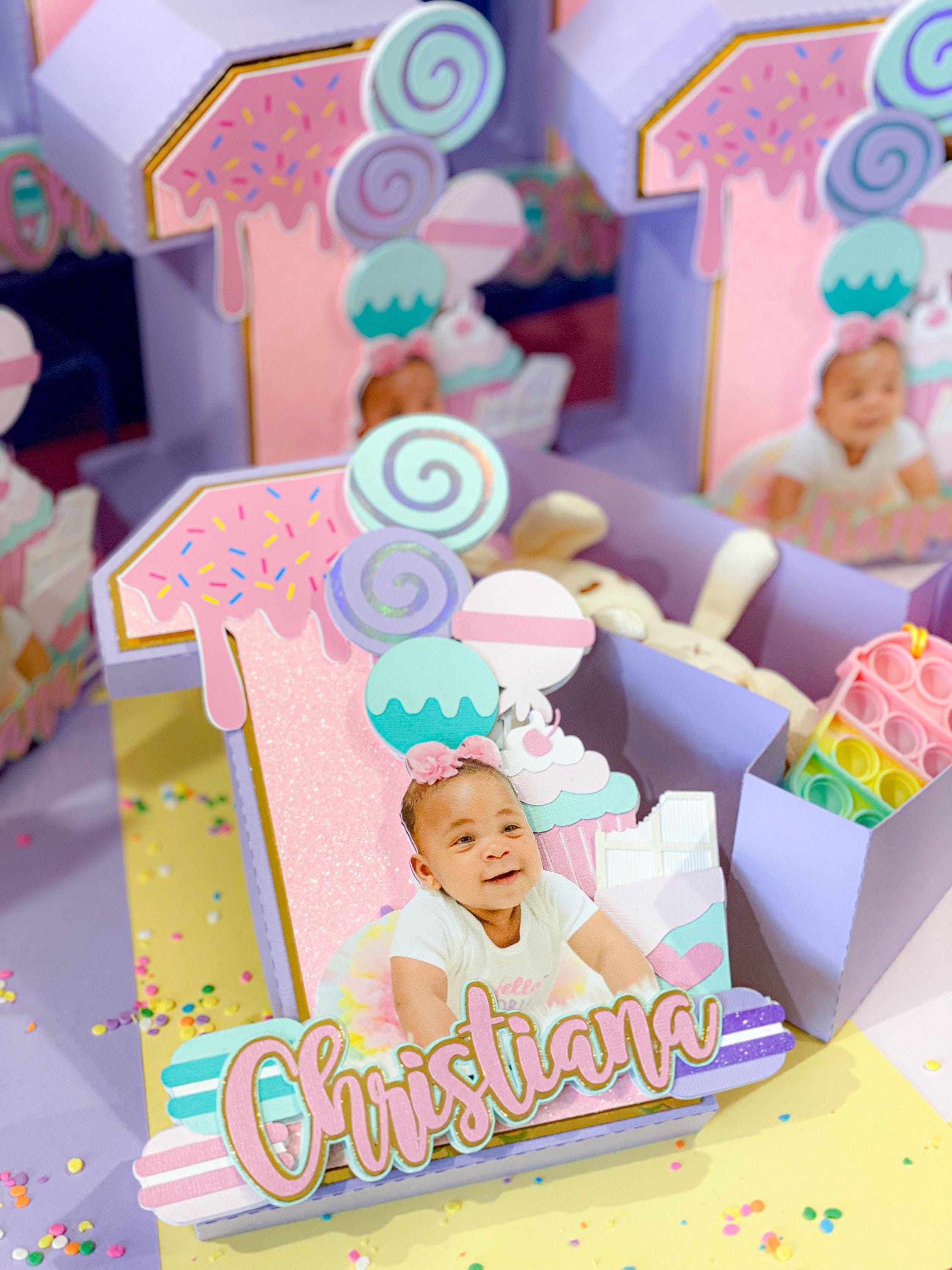 Candyland Theme 3D Number Fillable Box