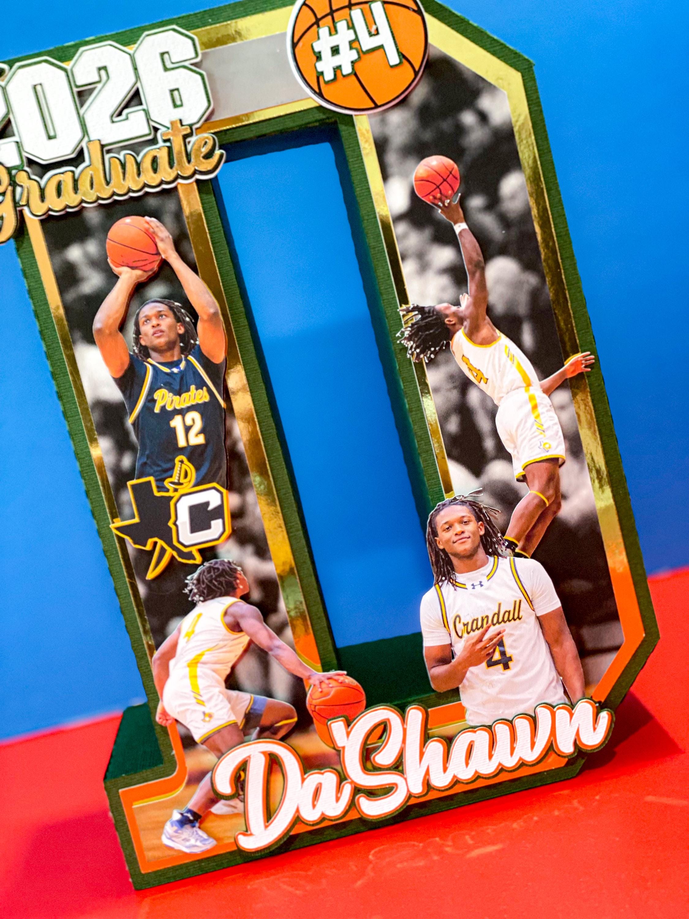 Letter Grad Gift Large Custom 3D Graduation Letter With Photos | Basketball Senior Night ...