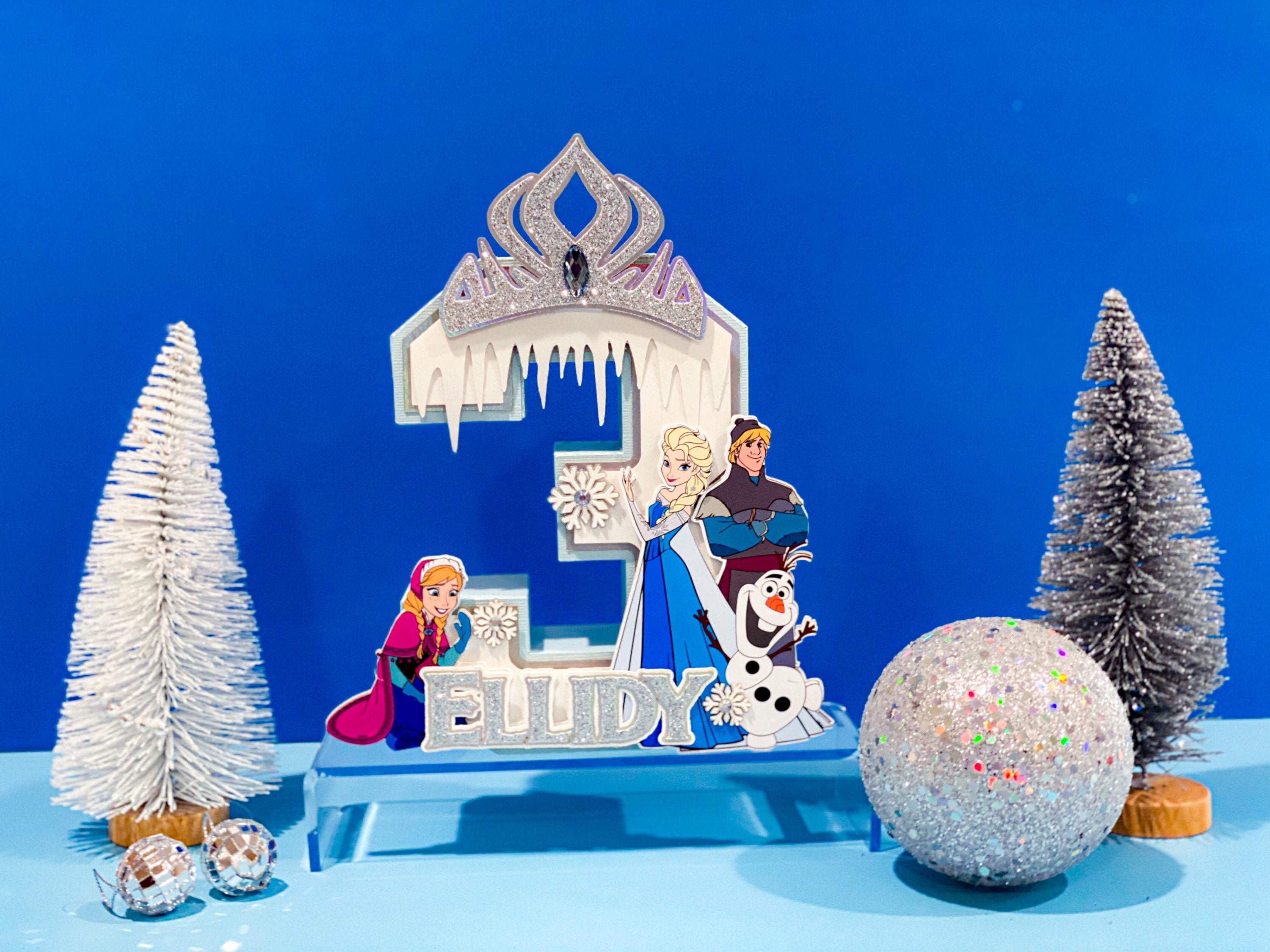 Frozen Princess 3D Letters or Numbers with Name Elsa Party Theme Winter Onederland Girl Party Decorations Princess