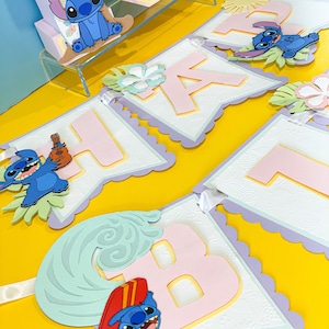 Lilo and Stitch Theme Birthday Banner | Personalized Birthday Banner | Stitch Theme Party | Party Decorations