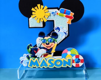 Mickey Pool Party Theme 3D Letters or Numbers | Mickey Summer Party Theme | Mickey Pool Party Birthday | Nursery Room Decor | Baby Shower |